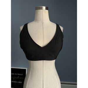 all in motion black string criss cross back sports bra Large
